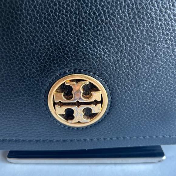 Tory Burch Black Pebble Genuine Leather Shoulder Bag Crossbody Bag - Picture 3 of 16